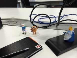 Finn, Jake, and the Ice King keep me company at work.